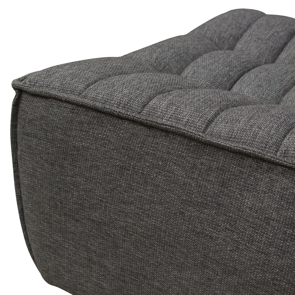 Marshall Scooped Seat Ottoman in Grey Fabric by Diamond Sofa - styled in a staged room by Center Stage Home Design
