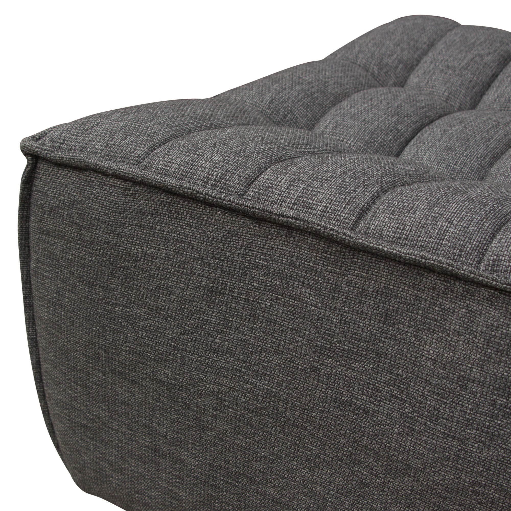 Marshall Scooped Seat Ottoman in Grey Fabric by Diamond Sofa - styled in a staged room by Center Stage Home Design