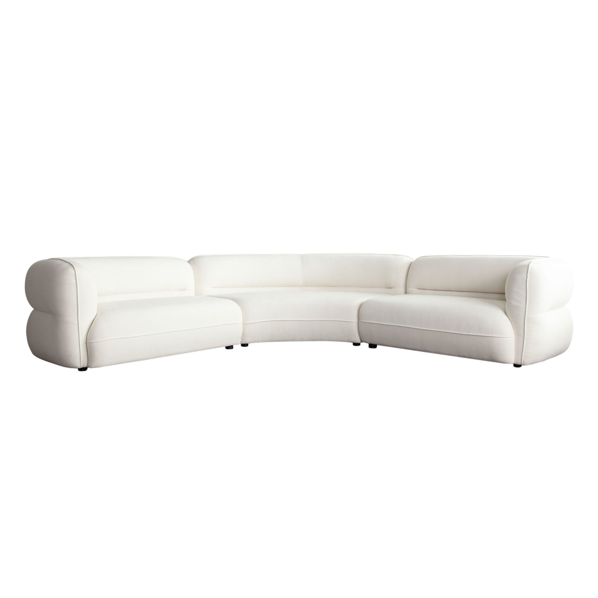 Micah 3PC Sectional in Elite Ivory Polyester Fabric by Diamond Sofa