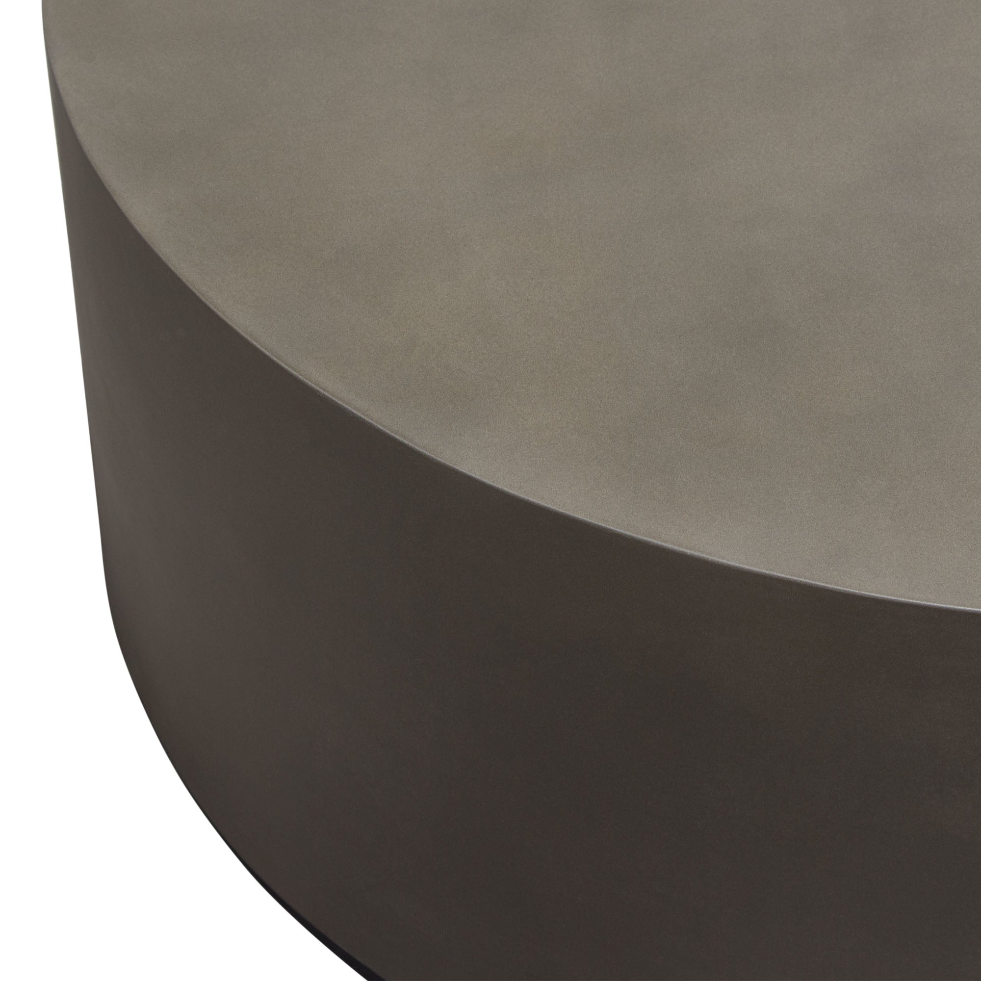 Montage Round Natural Cement Grey Cocktail Table by Diamond Sofa - styled in a staged room by Center Stage Home Design
