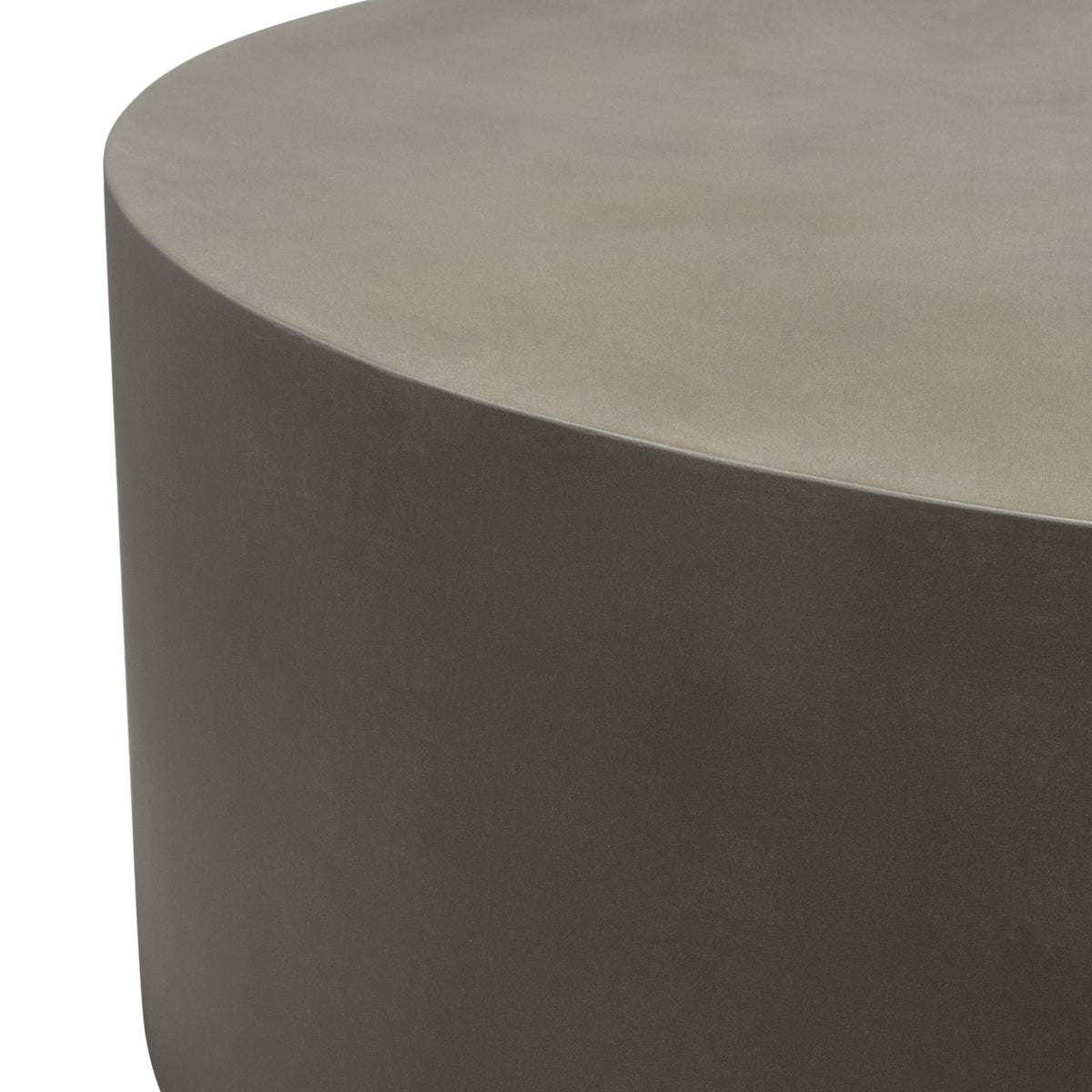 Montage Round Natural Cement Grey Cocktail Table by Diamond Sofa - styled in a staged room by Center Stage Home Design