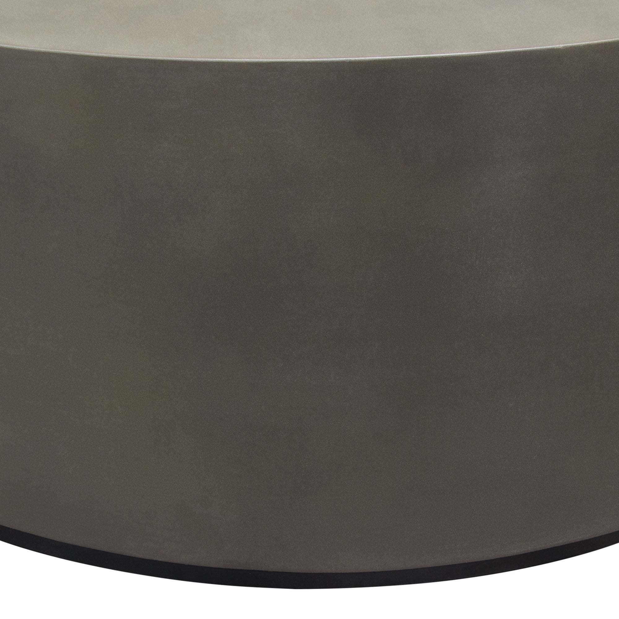 Montage Round Natural Cement Grey Cocktail Table by Diamond Sofa - styled in a staged room by Center Stage Home Design