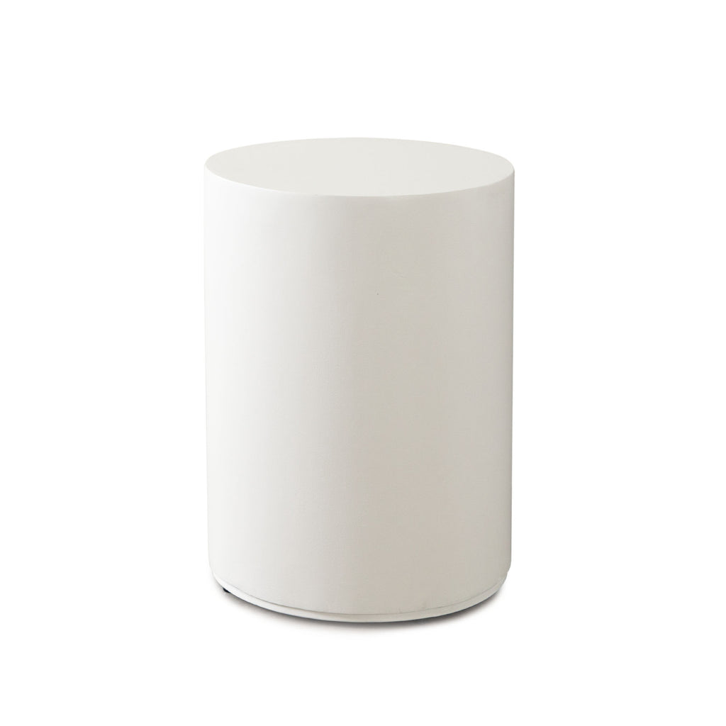 Montage Round End Table in Ivory Faux Cement Finish by Diamond Sofa