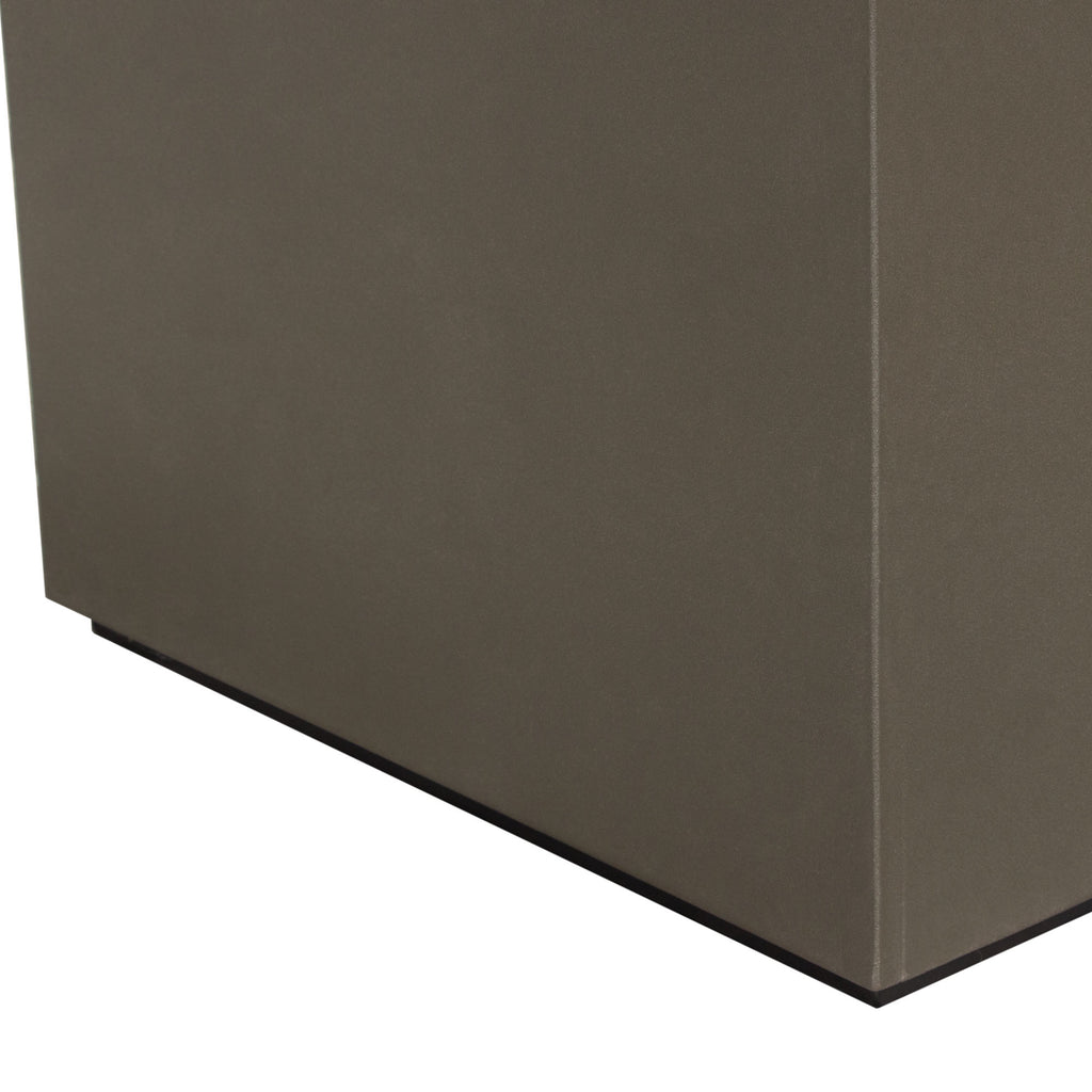 Montage Square Natural Cement Grey End Table by Diamond Sofa - styled in a staged room by Center Stage Home Design