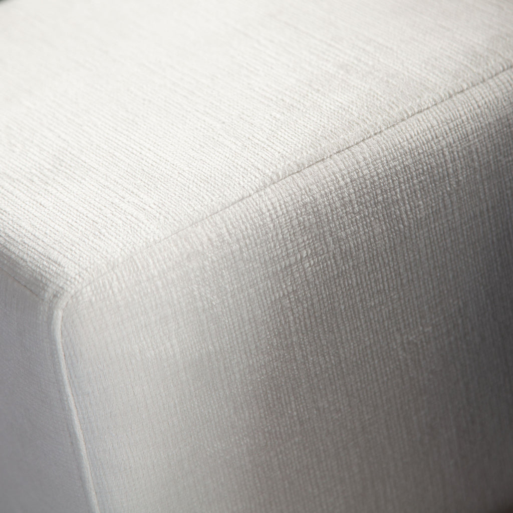Muse 4PC Modular Reversible Chaise Sectional in Mist White Performance Fabric by Diamond Sofa - styled in a staged room by Center Stage Home Design