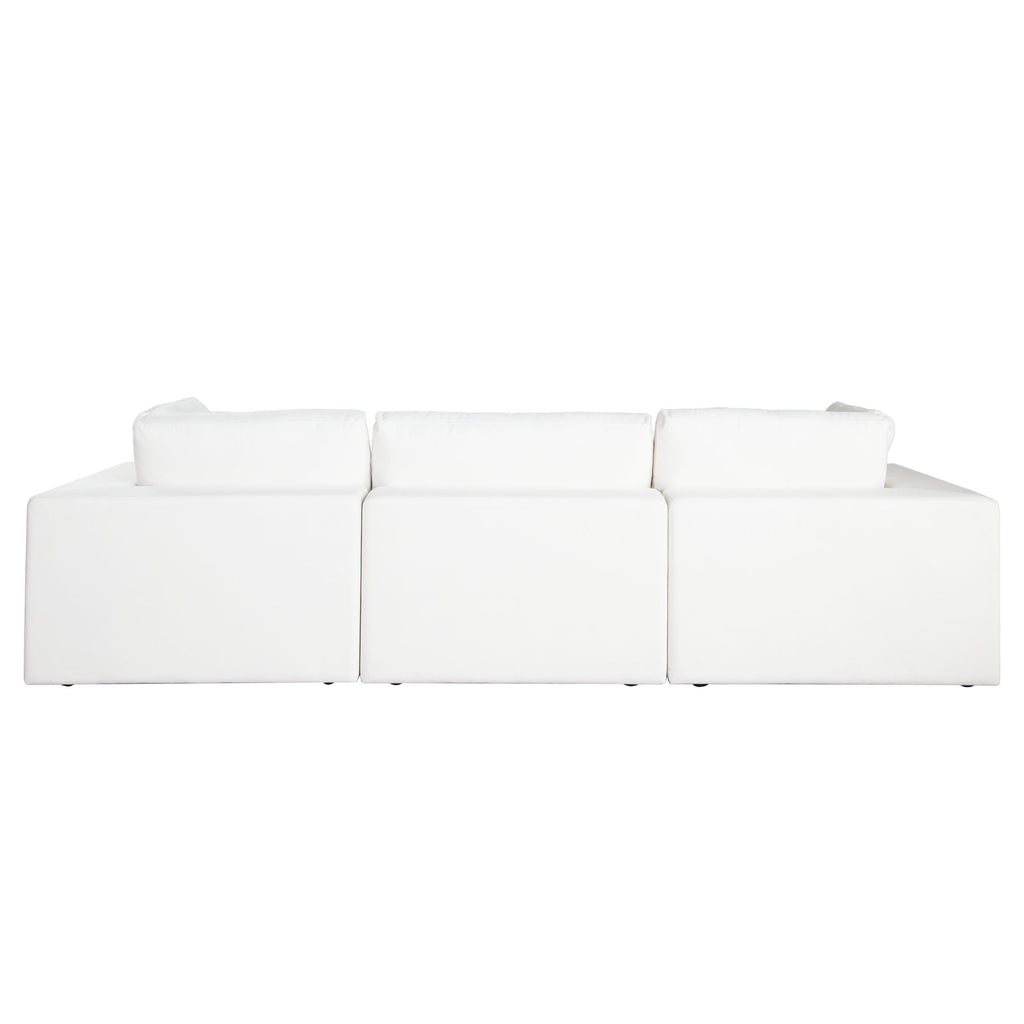 Muse 4PC Modular Reversible Chaise Sectional in Mist White Performance Fabric by Diamond Sofa