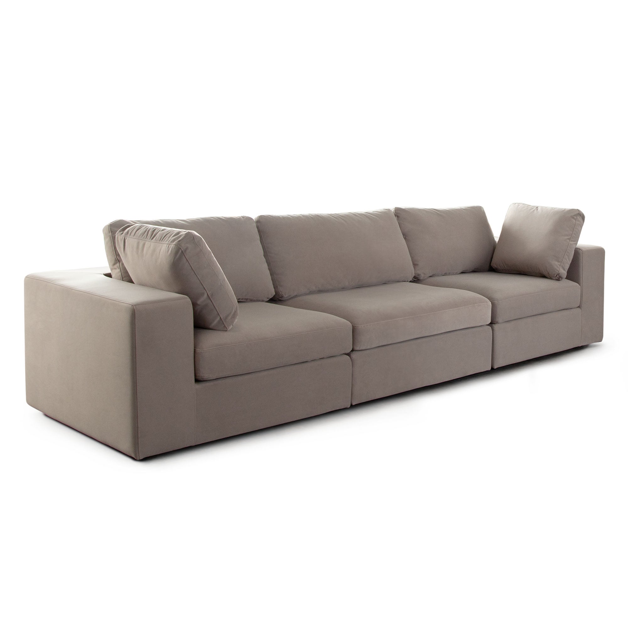 Muse 3PC Modular Sofa in Winter Mink Performance Velvet by Diamond Sofa