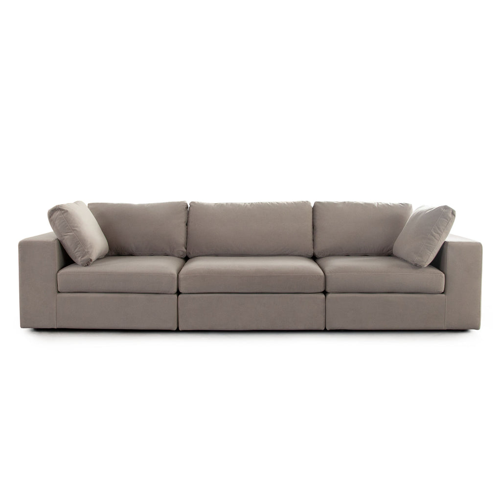 Muse 3PC Modular Sofa in Winter Mink Performance Velvet by Diamond Sofa