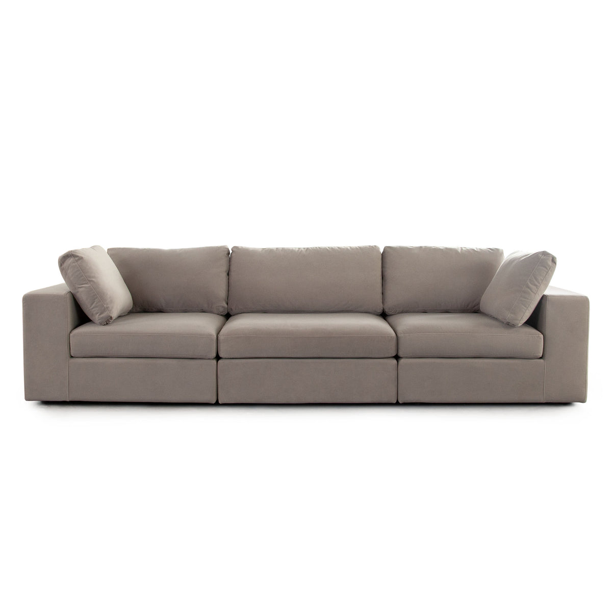 Muse 3PC Modular Sofa in Winter Mink Performance Velvet by Diamond Sofa