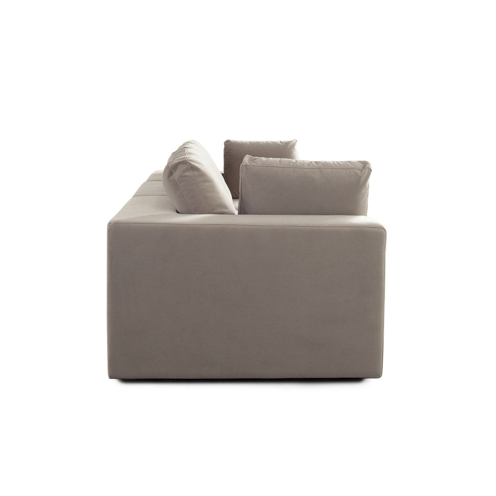 Muse 3PC Modular Sofa in Winter Mink Performance Velvet by Diamond Sofa