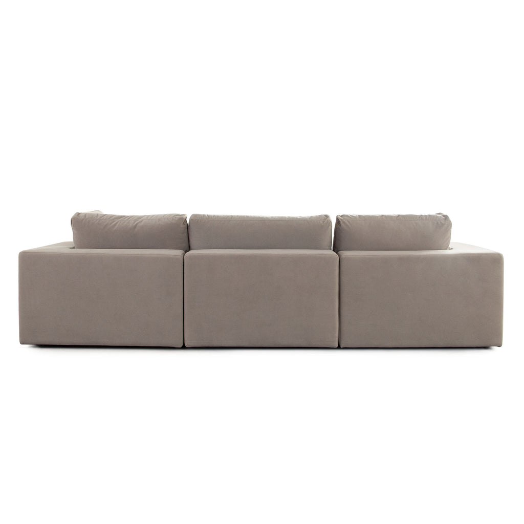 Muse 3PC Modular Sofa in Winter Mink Performance Velvet by Diamond Sofa