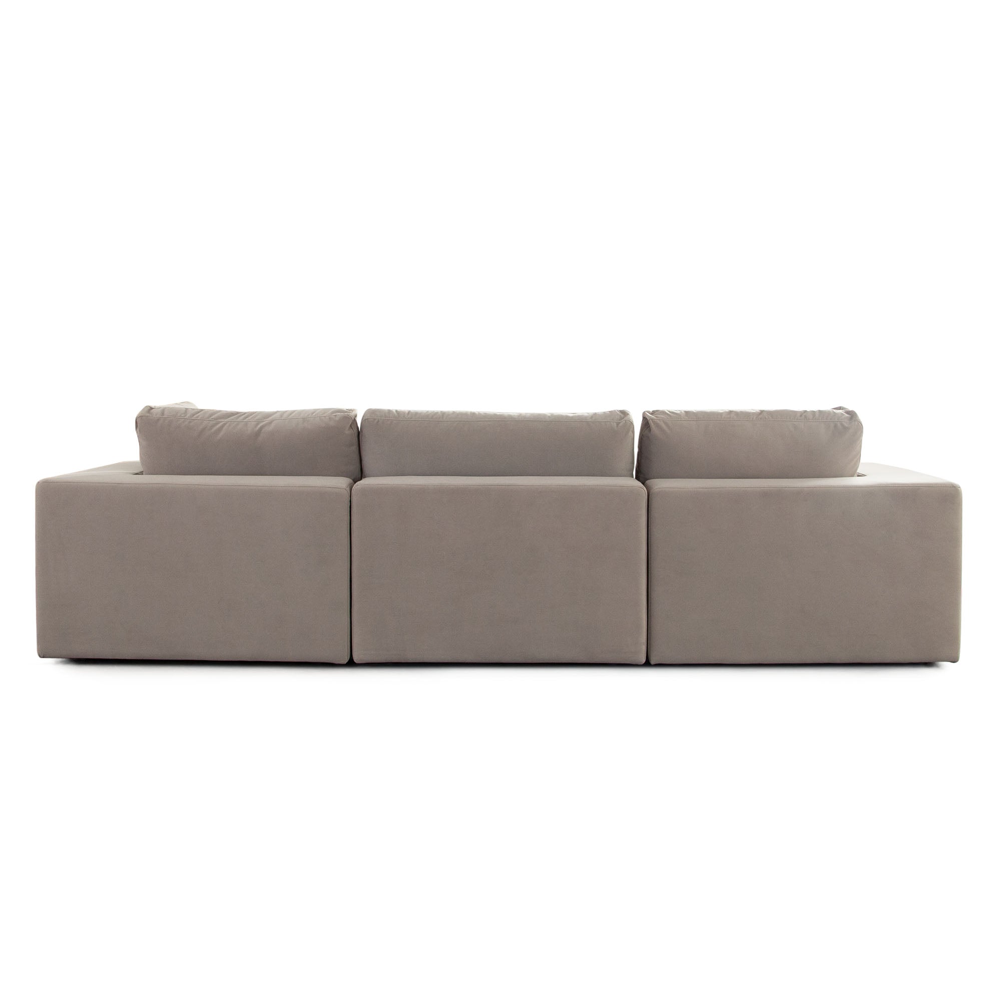 Muse 3PC Modular Sofa in Winter Mink Performance Velvet by Diamond Sofa