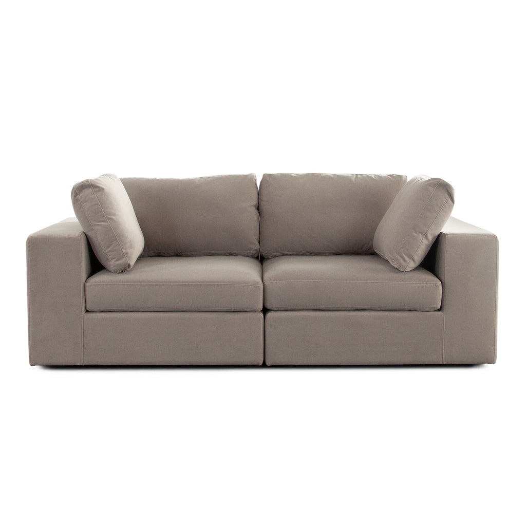Muse 2PC Modular Sofa in Winter Mink Performance Velvet by Diamond Sofa