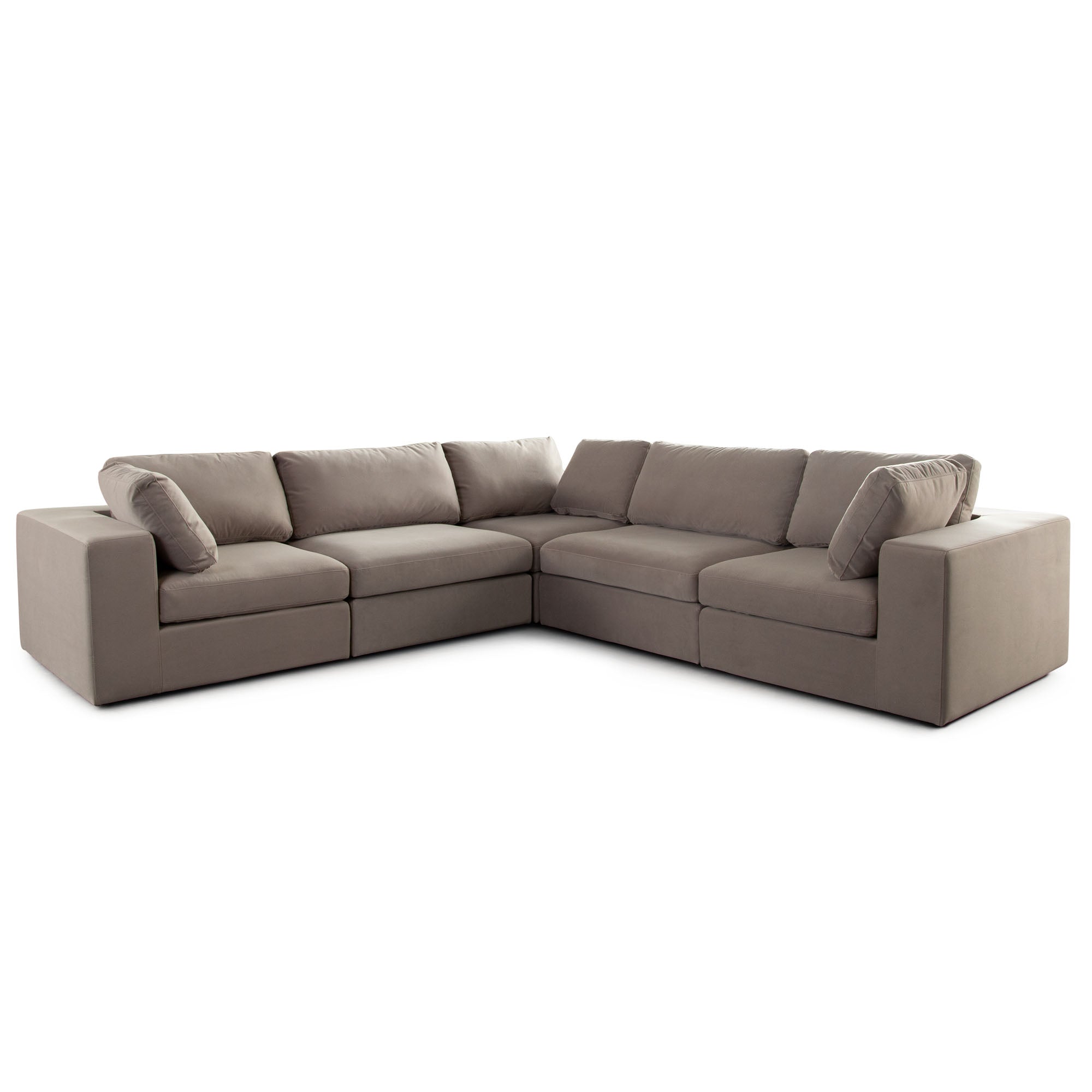 Muse 5PC Corner Sectional in Winter Mink Performance Velvet by Diamond Sofa