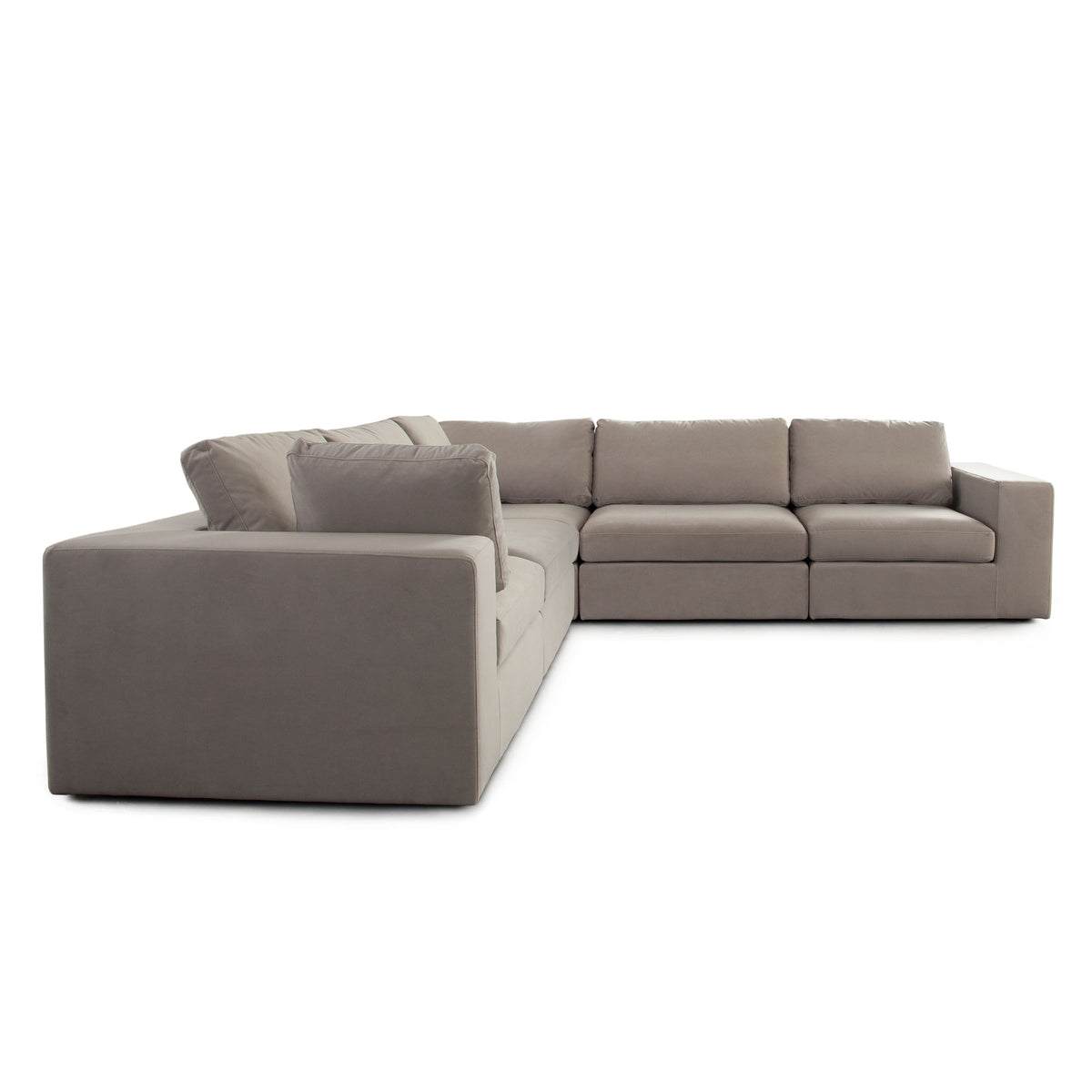Muse 5PC Corner Sectional in Winter Mink Performance Velvet by Diamond Sofa