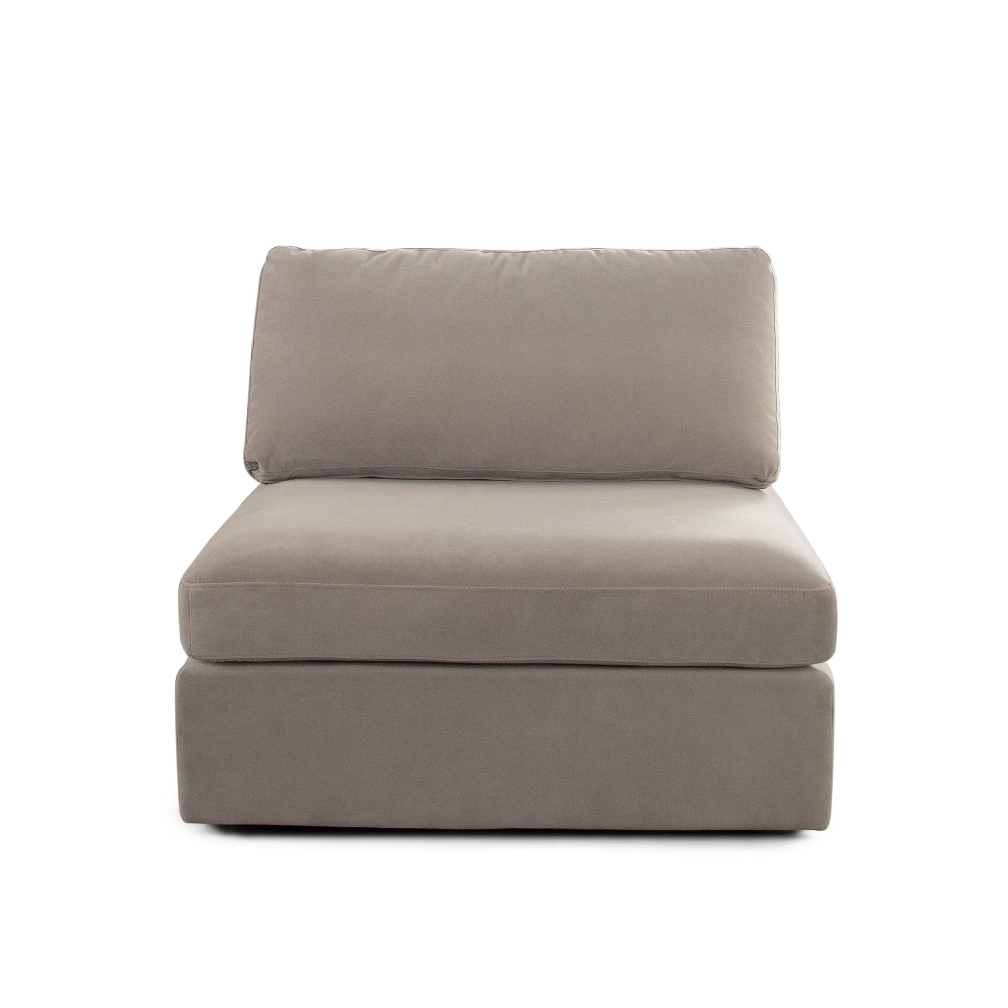 Muse Armless Chair in Winter Mink Performance Velvet by Diamond Sofa