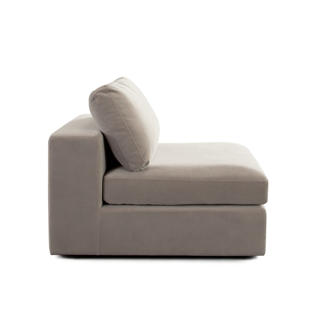 Muse Armless Chair in Winter Mink Performance Velvet by Diamond Sofa