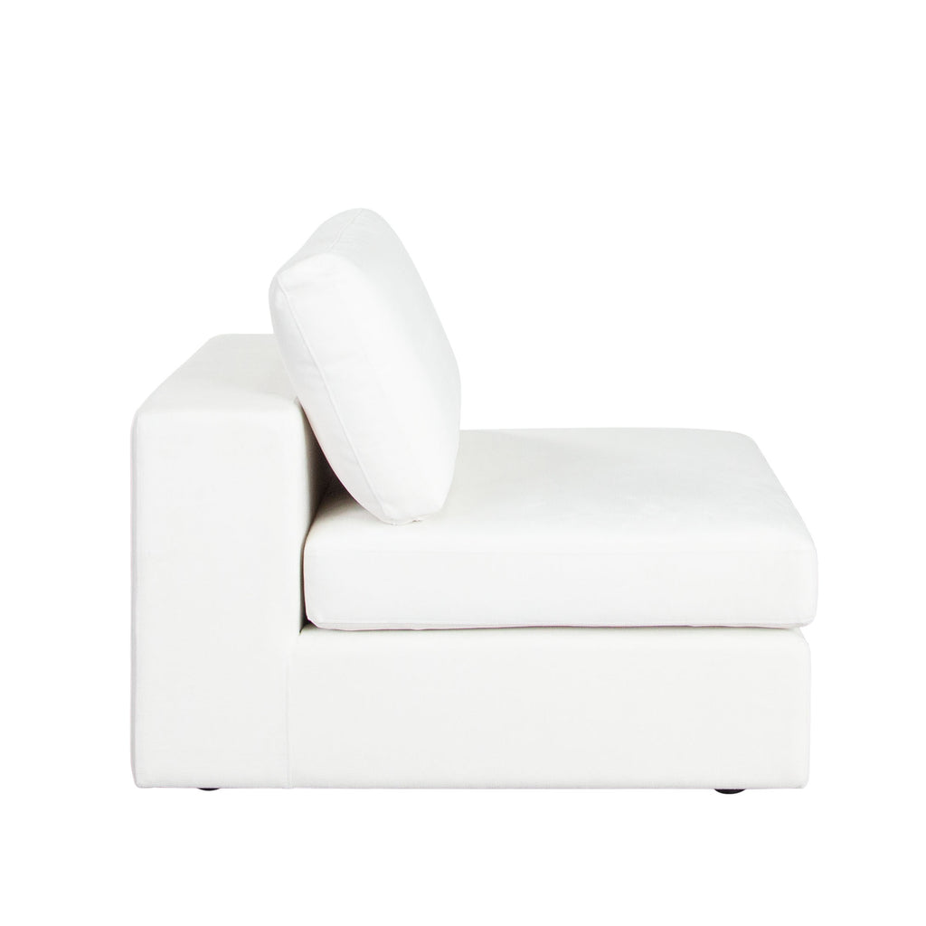 Muse Armless Chair in Mist White Performance Fabric by Diamond Sofa