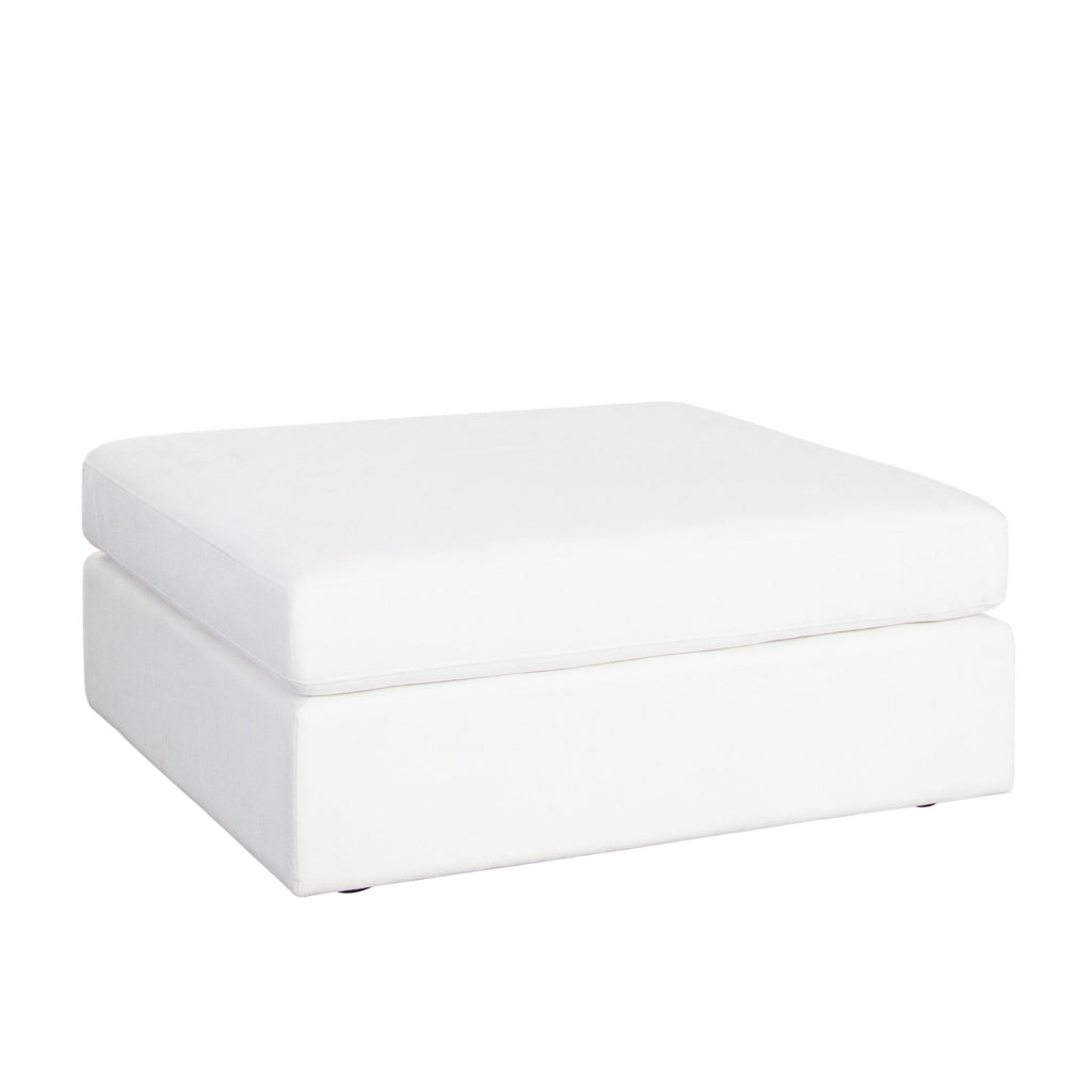 Muse Ottoman in Mist White Performance Fabric by Diamond Sofa