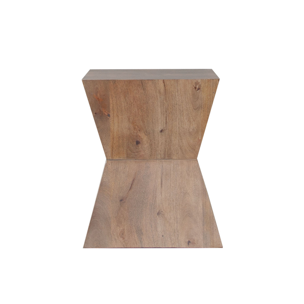 Nara Sculptured Pedestal End Table in Caramel/Walnut Finish by Diamond Sofa