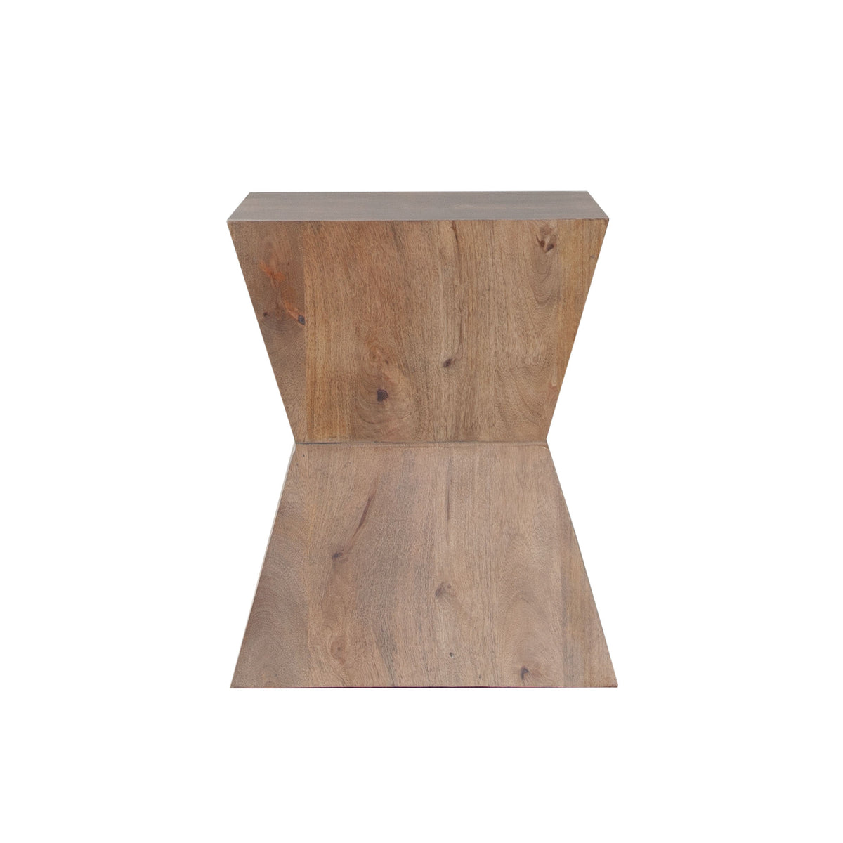 Nara Sculptured Pedestal End Table in Caramel/Walnut Finish by Diamond Sofa