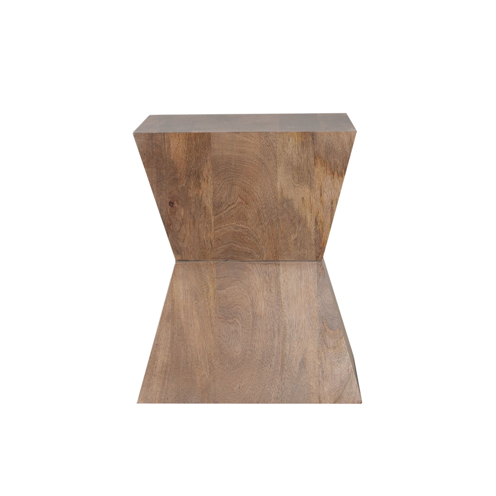 Nara Sculptured Pedestal End Table in Caramel/Walnut Finish by Diamond Sofa