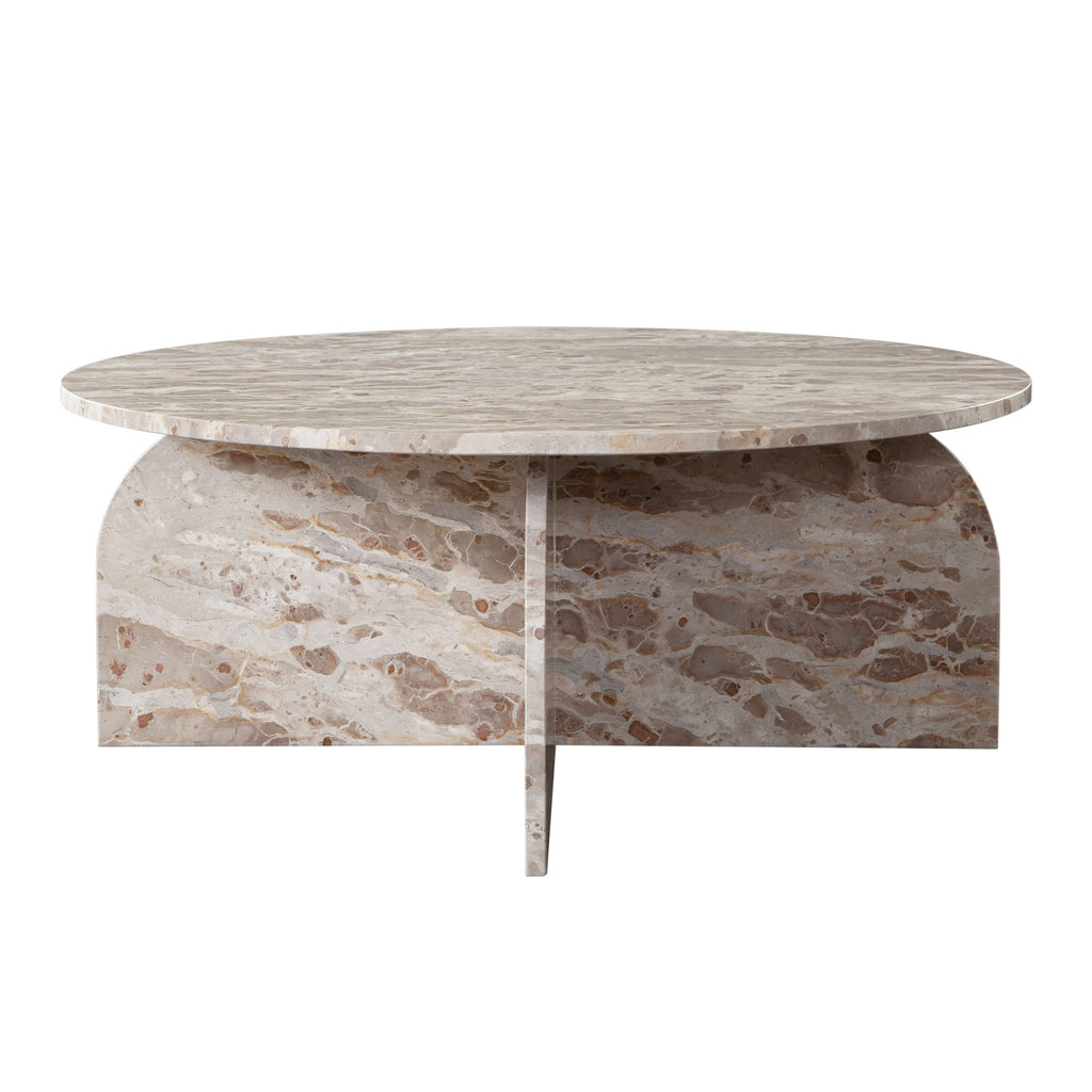 Nebula Round Cocktail Table in Genuine Marble Panther Beige finish by Diamond Sofa