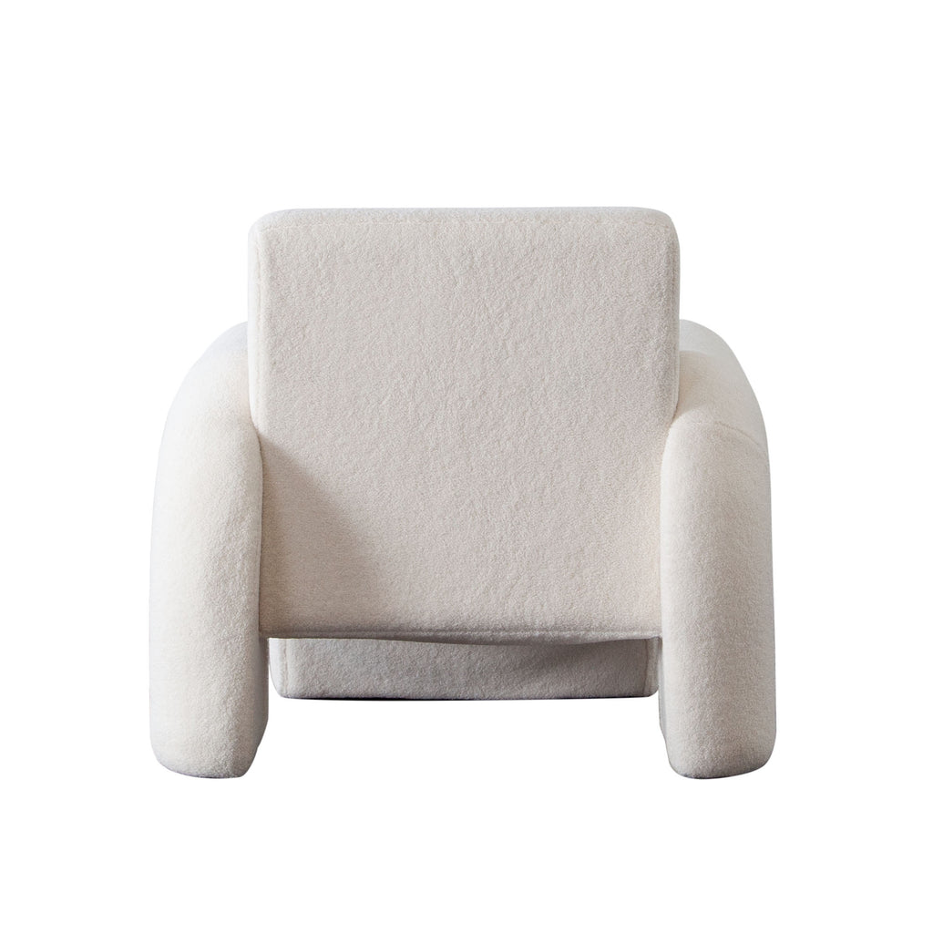 Noa Accent Chair in Ivory Sherpa Fabric by Diamond Sofa