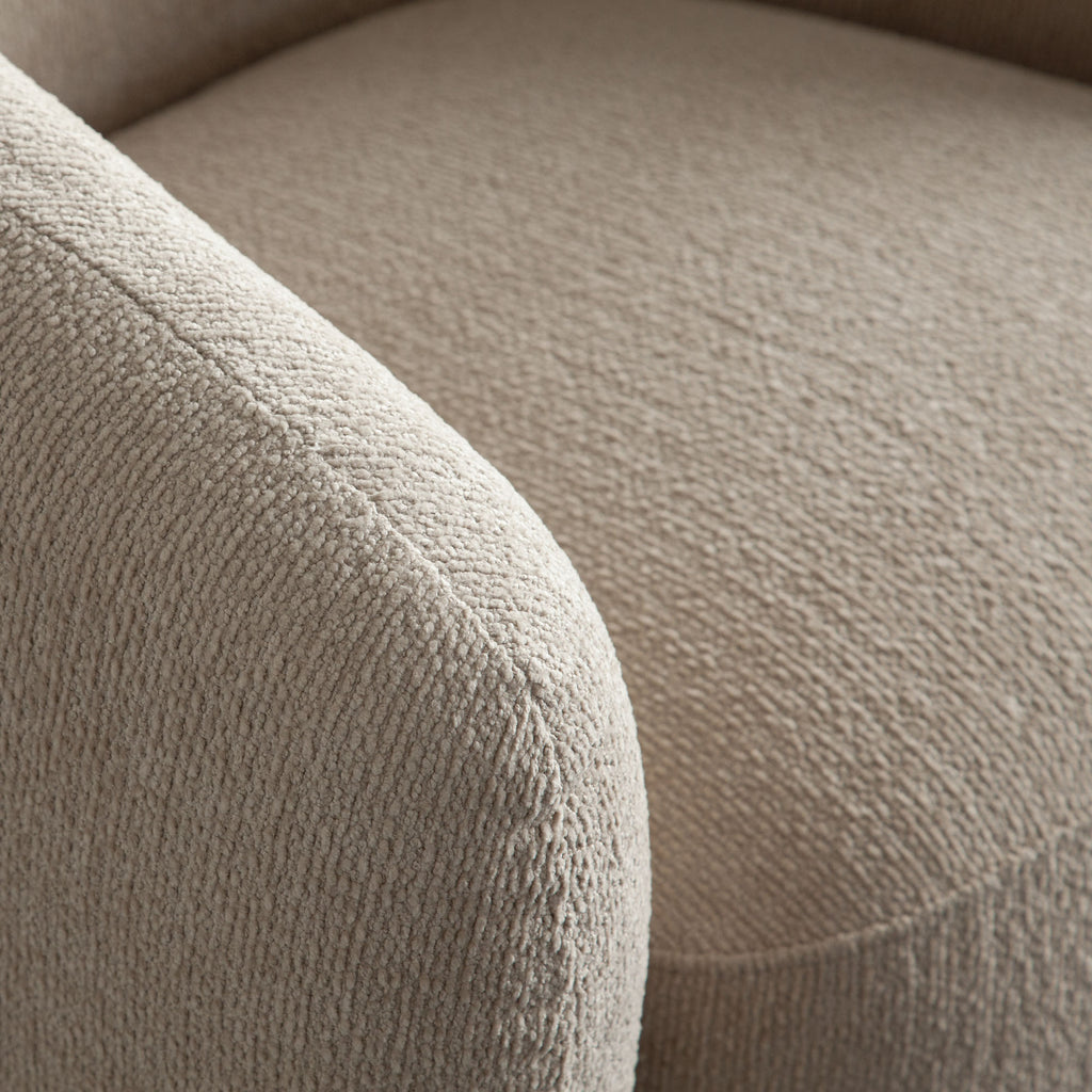 Ocean Swivel Accent Chair in Birch Performance Fabric by Diamond Sofa - styled in a staged room by Center Stage Home Design