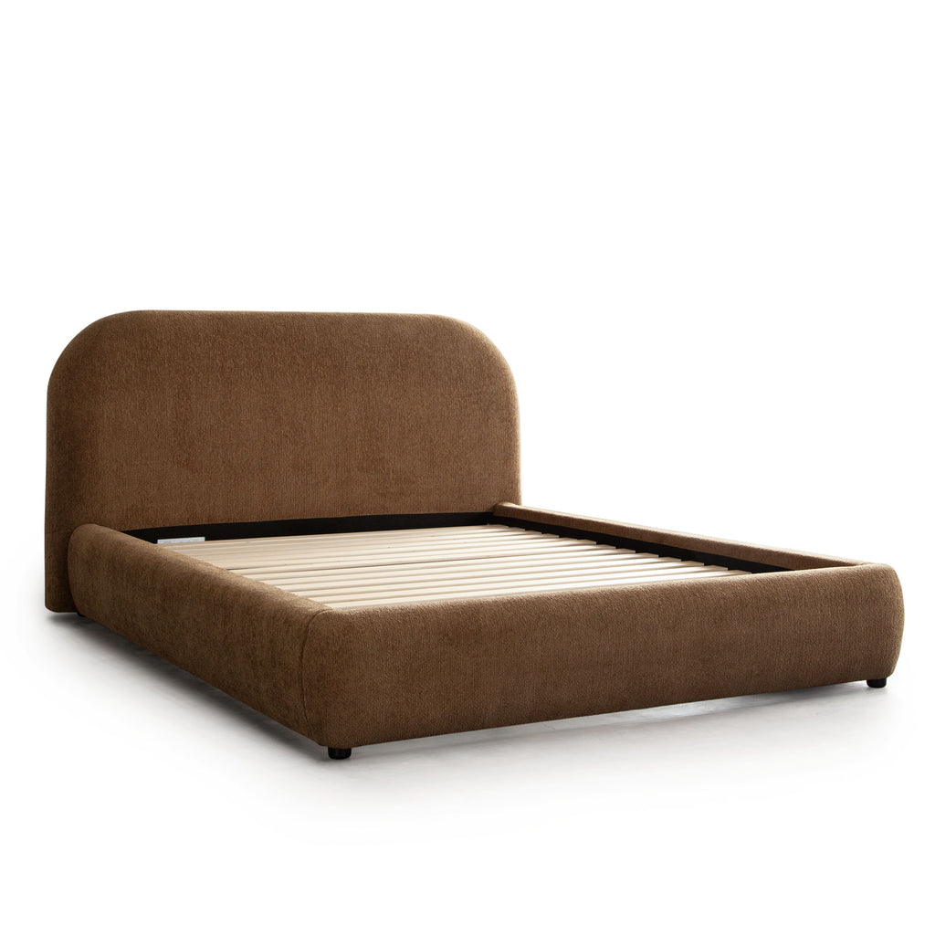 Ocean Eastern King Bed with Mattress Platform in Dune Medal Bronze Performance Fabric by Diamond Sofa
