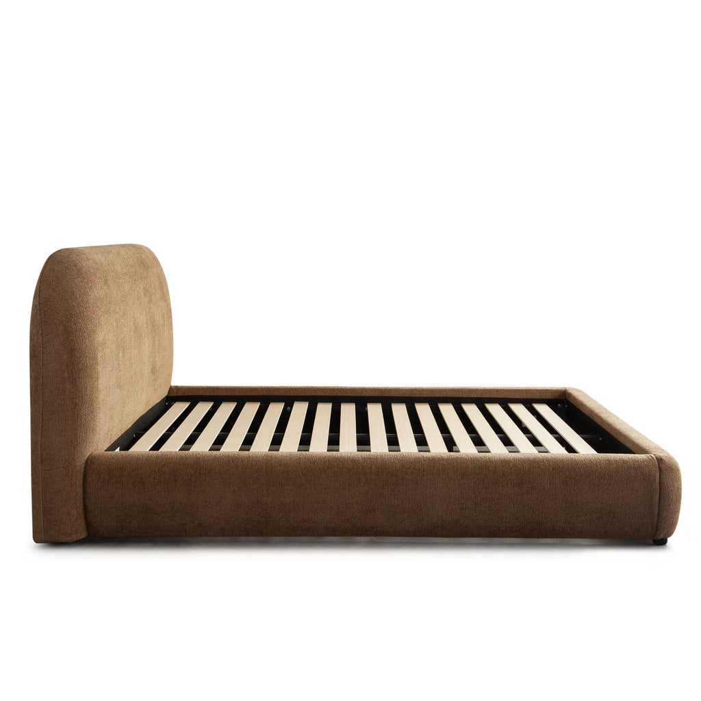 Ocean Eastern King Bed with Mattress Platform in Dune Medal Bronze Performance Fabric by Diamond Sofa