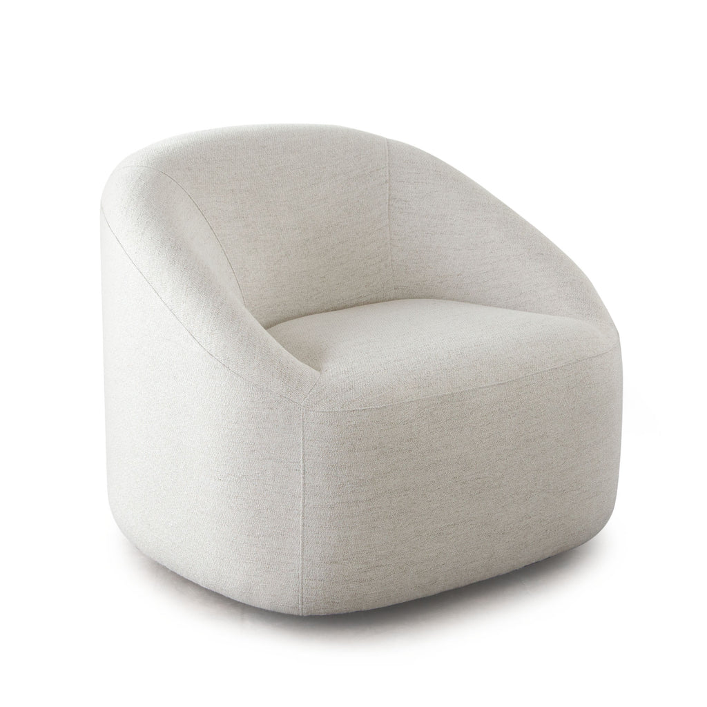 Opal Swivel Chair w/ Contoured Arm in Oat Polyest Fabric by Diamond Sofa