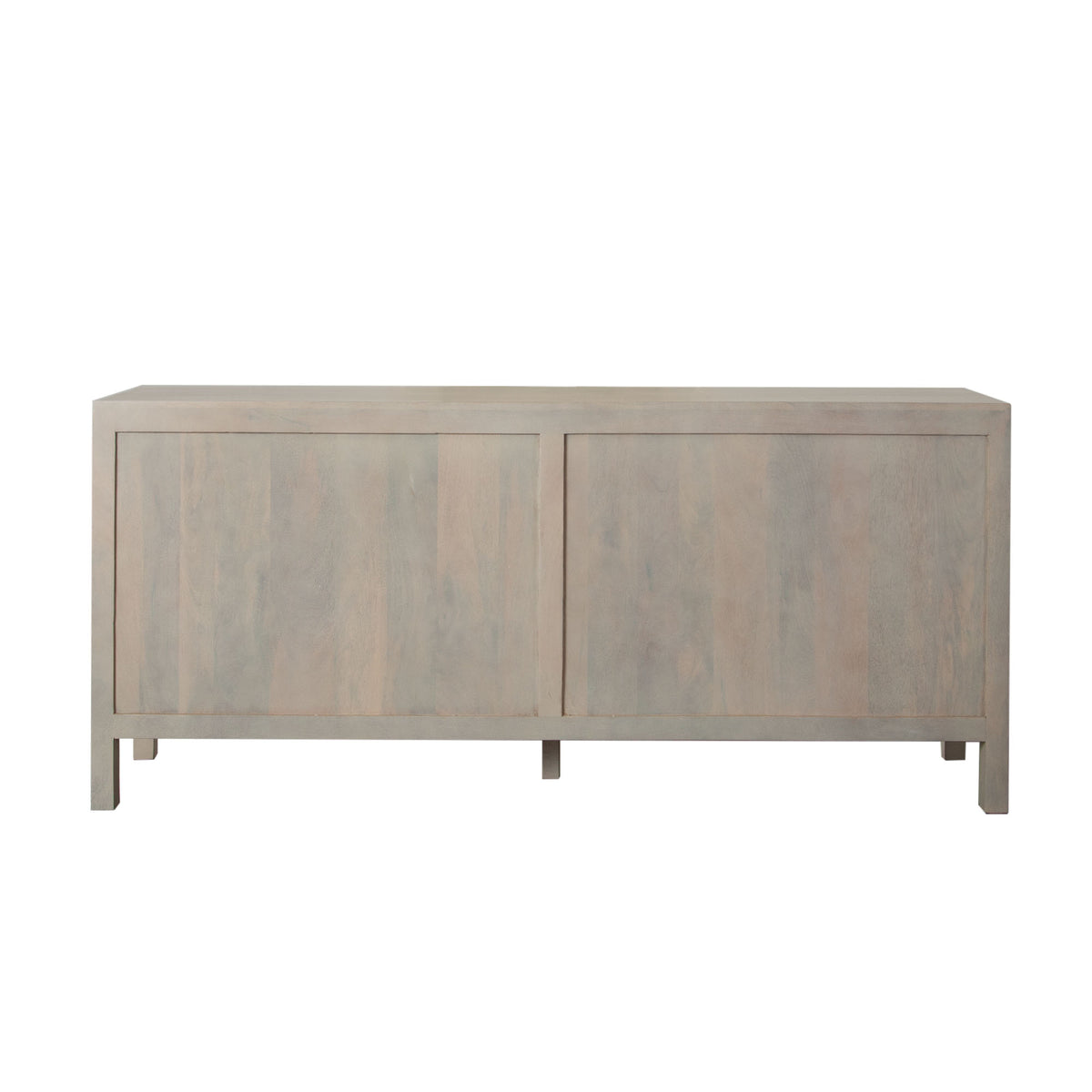 Palm Solid Mango Wood 4-Door Sideboard in Natural Finish w/ Woven Rope Door Fronts by Diamond Sofa