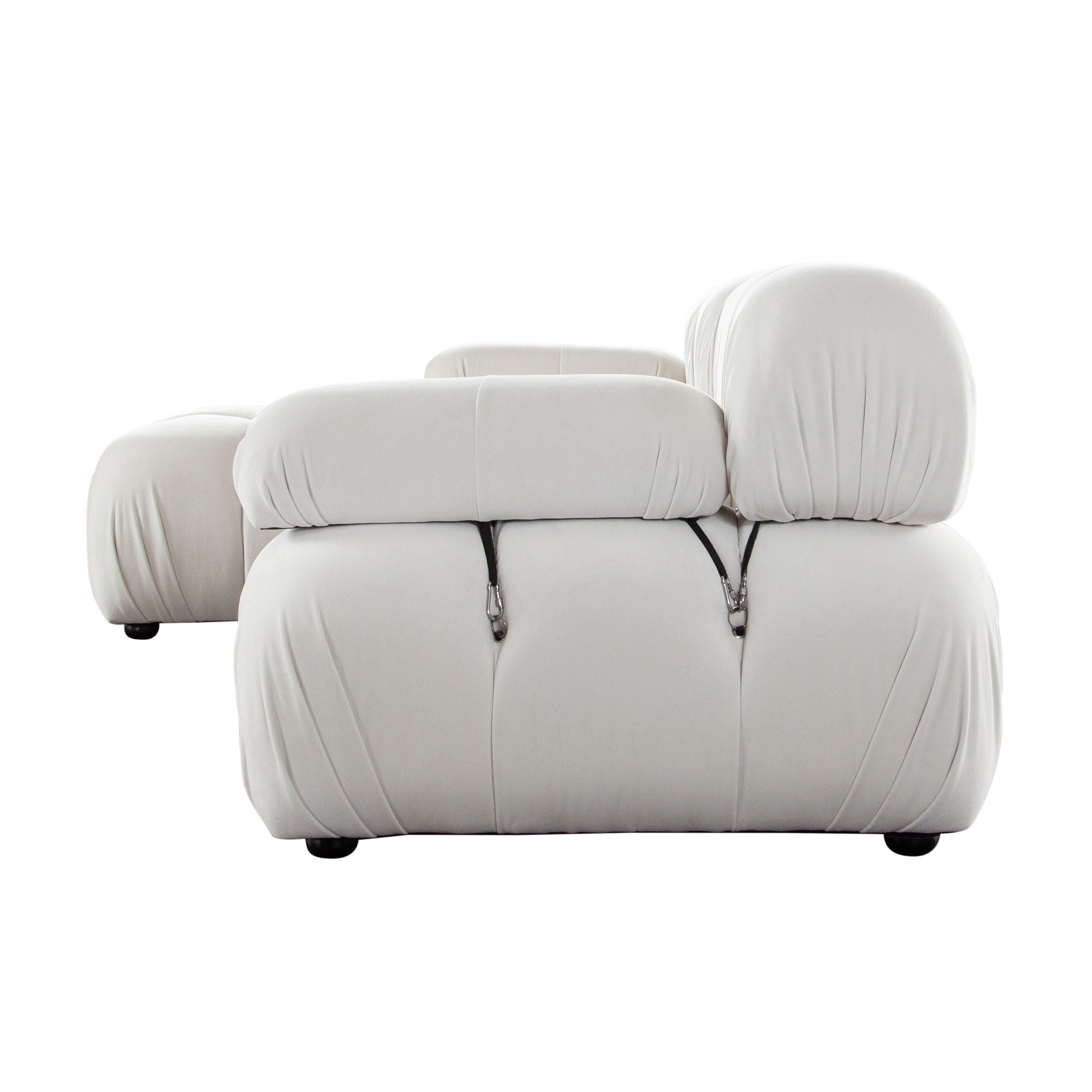 Paloma 4PC Modular 111 Inch Reversible Chaise Sectional in Light Cream Velvet by Diamond Sofa