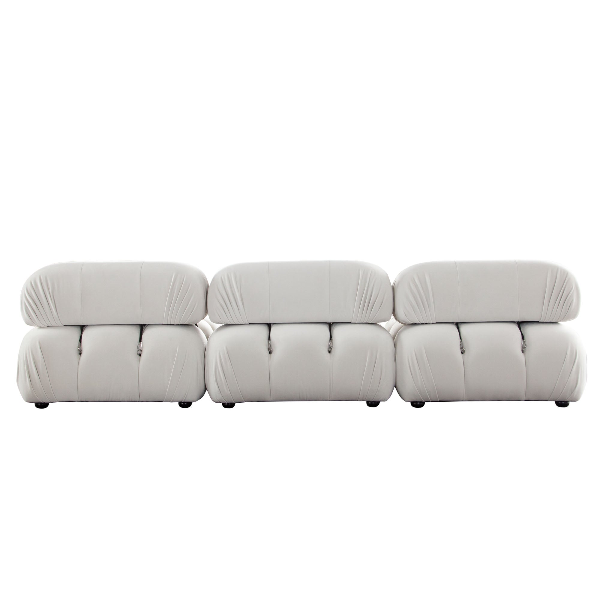Paloma 4PC Modular 111 Inch Reversible Chaise Sectional in Light Cream Velvet by Diamond Sofa