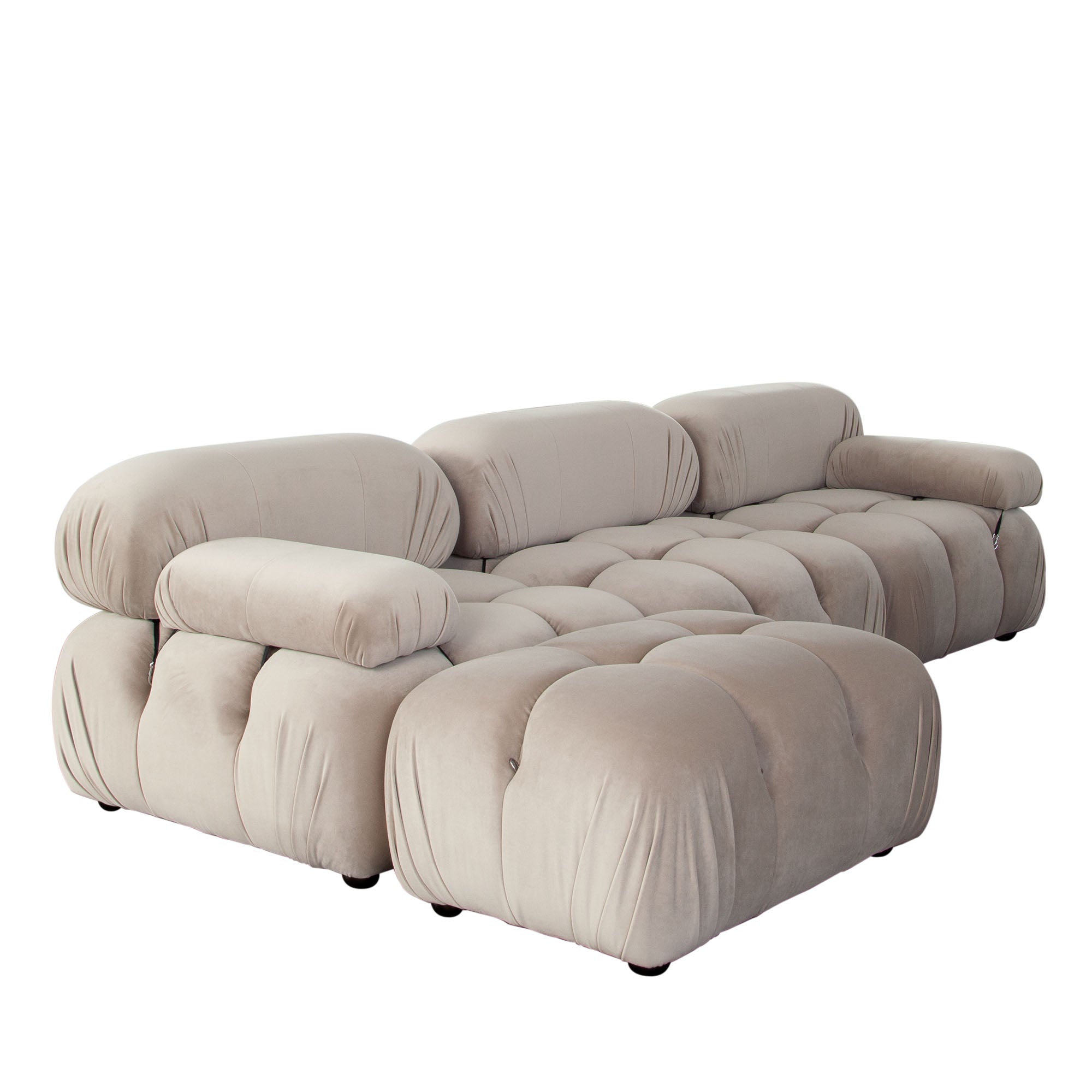 Paloma 4PC Modular 111 Inch Reversible Chaise Sectional in Mink Tan Velvet by Diamond Sofa