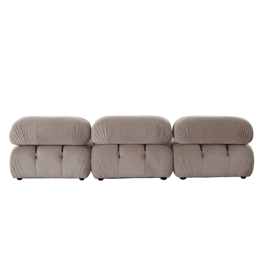 Paloma 4PC Modular 111 Inch Reversible Chaise Sectional in Mink Tan Velvet by Diamond Sofa