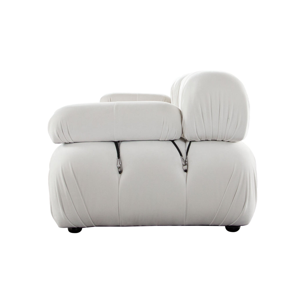 Paloma 3PC Modular 111 Inch Sofa in Light Cream Velvet by Diamond Sofa