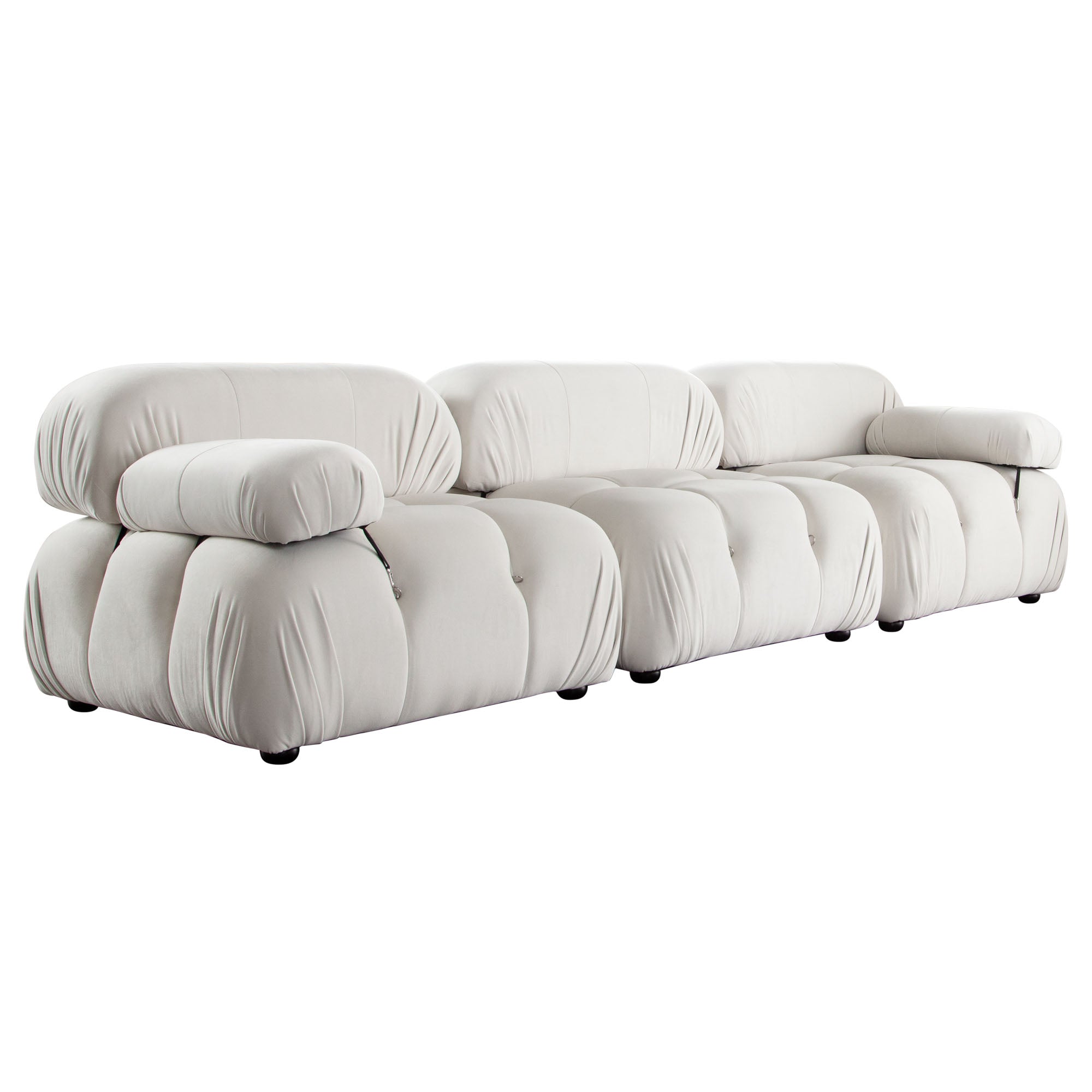 Paloma 3PC Modular 111 Inch Sofa in Light Cream Velvet by Diamond Sofa