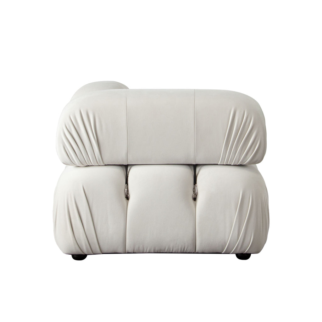 Paloma 5PC Modular 111 Inch Corner Sectional in Light Cream Velvet by Diamond Sofa