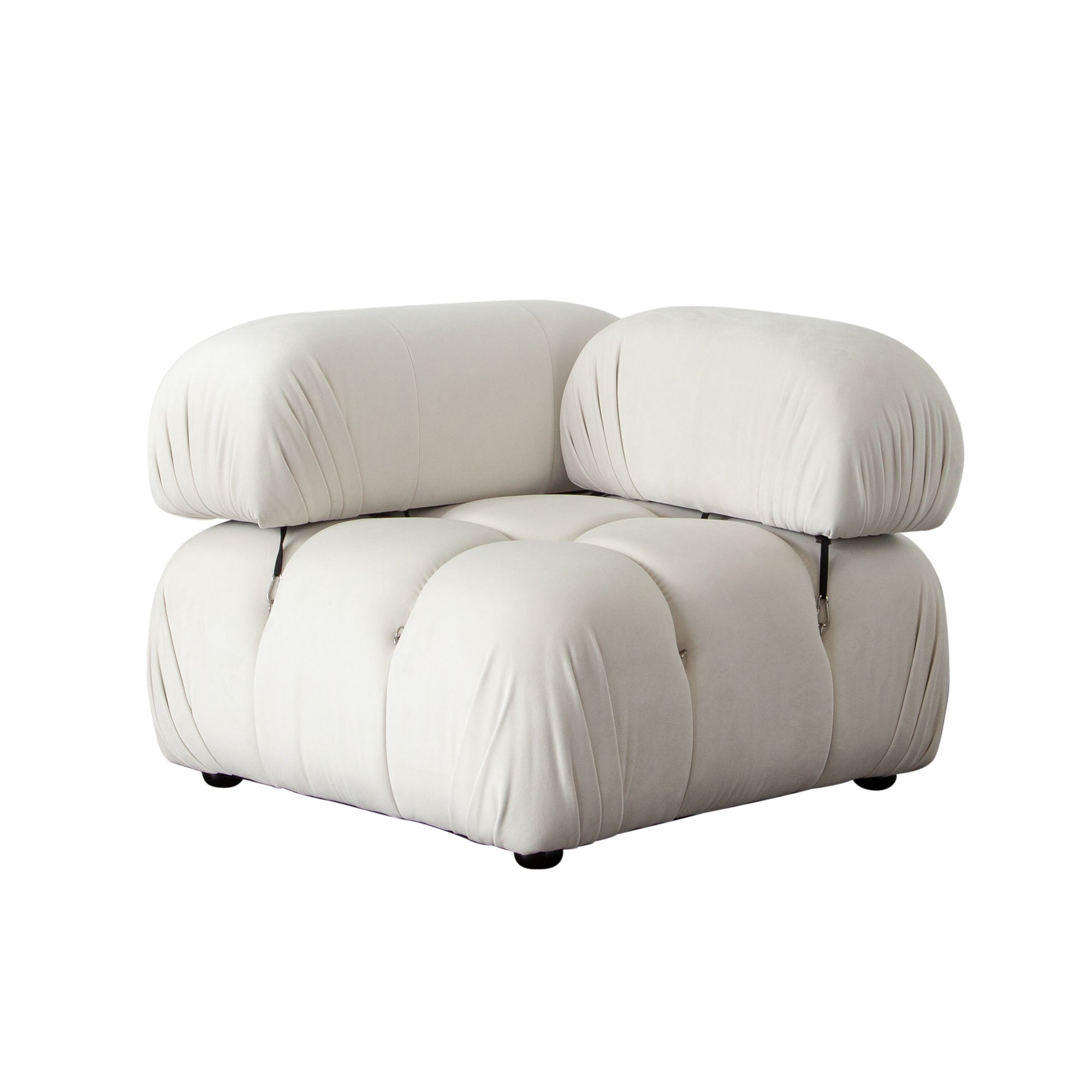 Paloma 5PC Modular 111 Inch Corner Sectional in Light Cream Velvet by Diamond Sofa