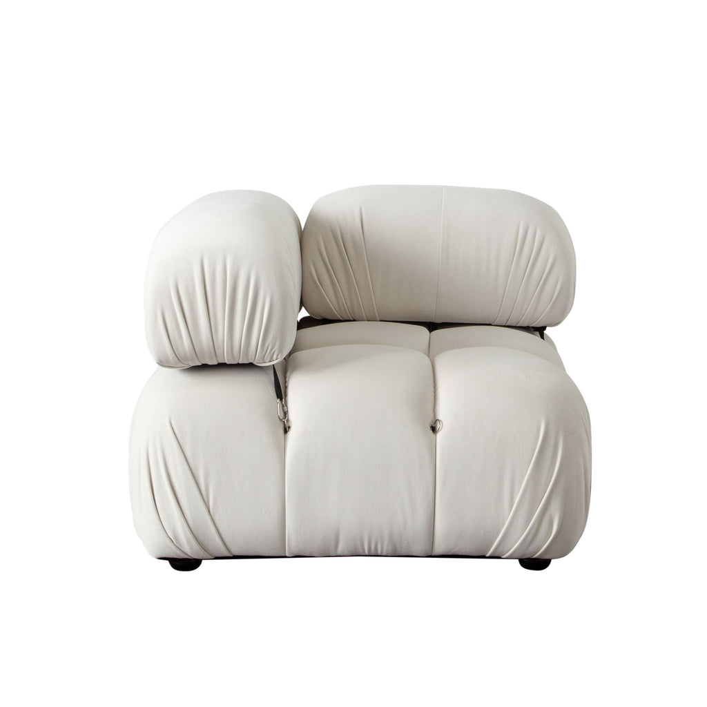 Paloma 5PC Modular 111 Inch Corner Sectional in Light Cream Velvet by Diamond Sofa