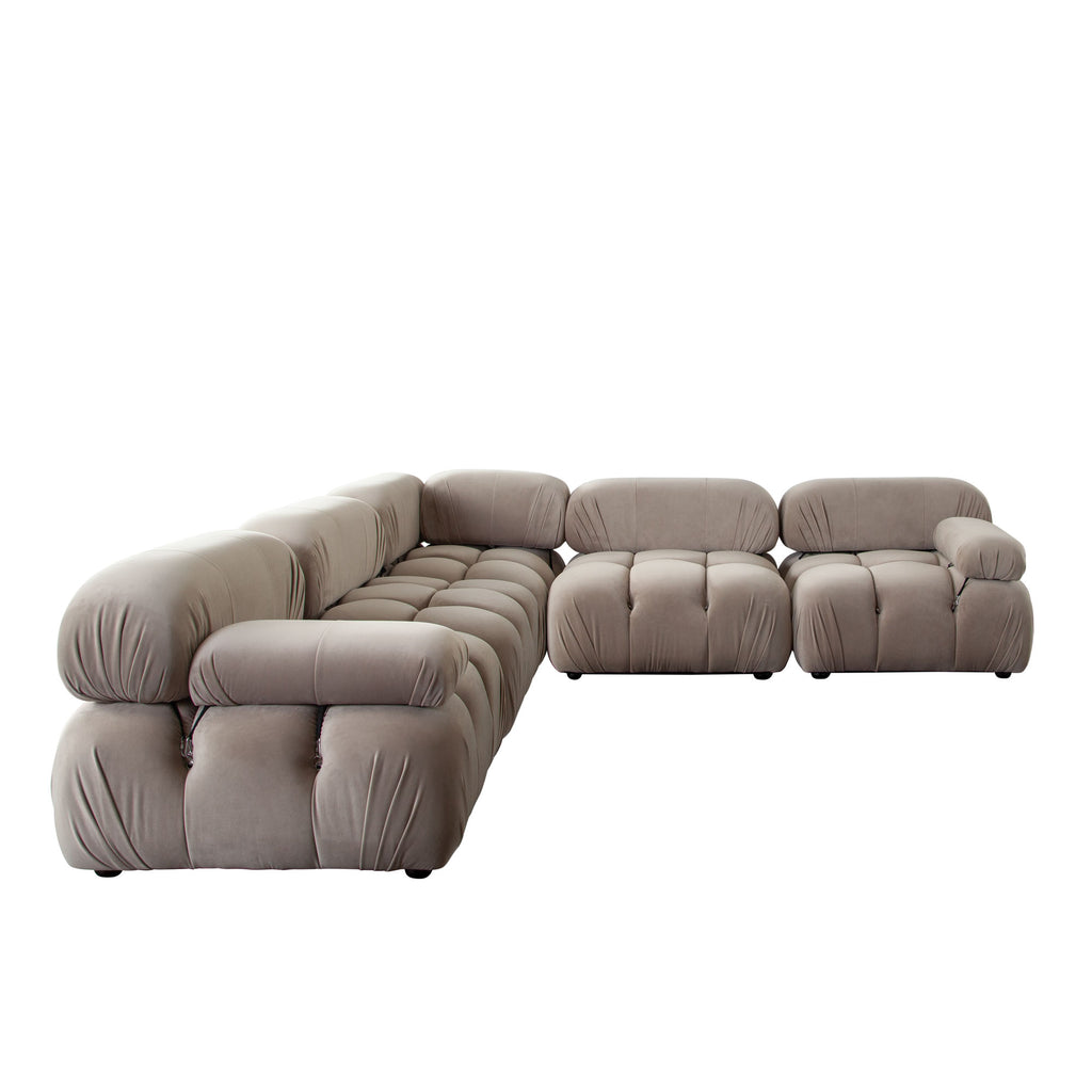 Paloma 5PC Modular 111 Inch Corner Sectional in Mink Tan Velvet by Diamond Sofa