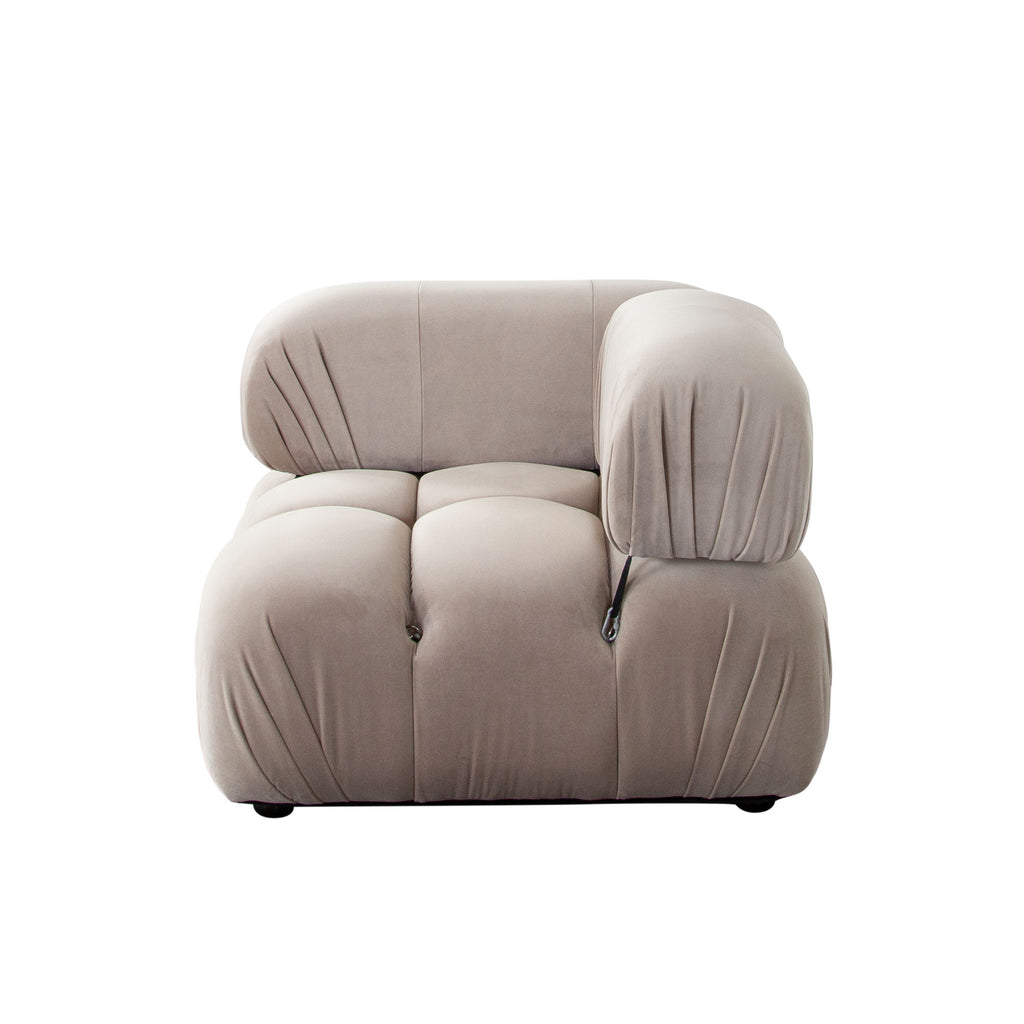 Paloma 5PC Modular 111 Inch Corner Sectional in Mink Tan Velvet by Diamond Sofa