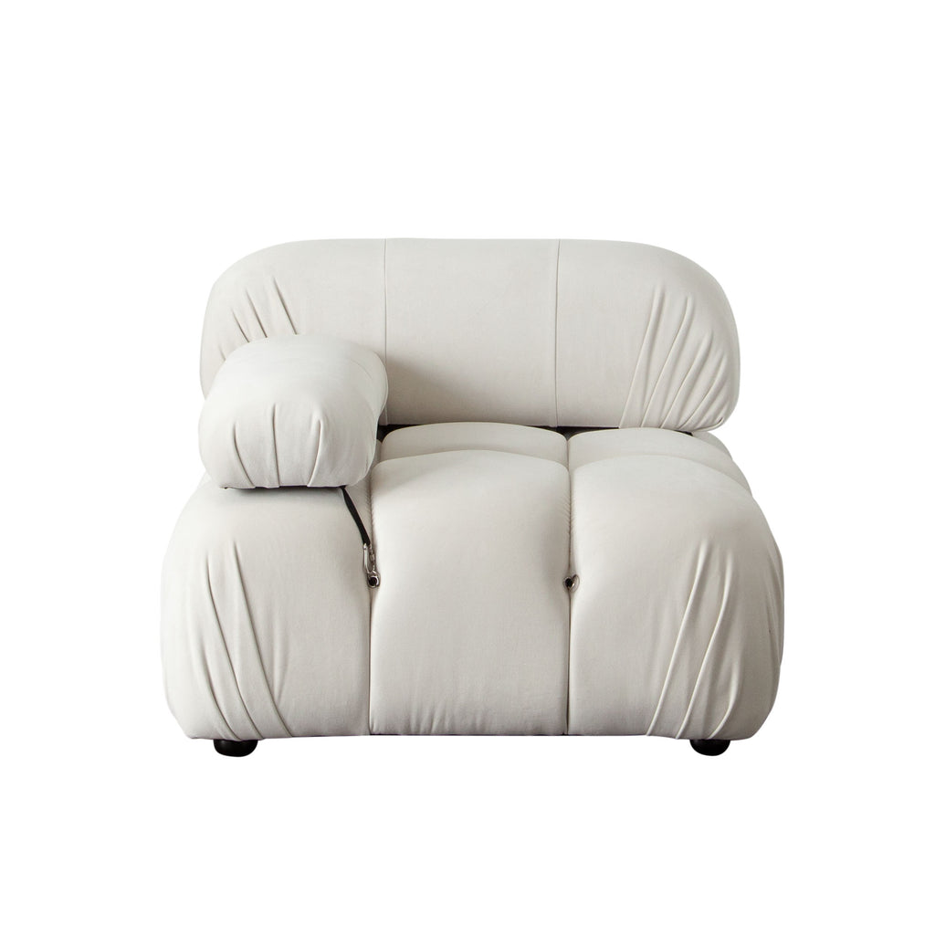 Paloma Armless Chair in Light Cream Velvet by Diamond Sofa