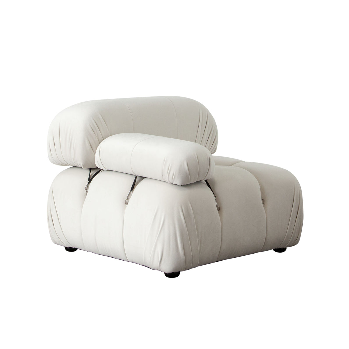 Paloma Armless Chair in Light Cream Velvet by Diamond Sofa