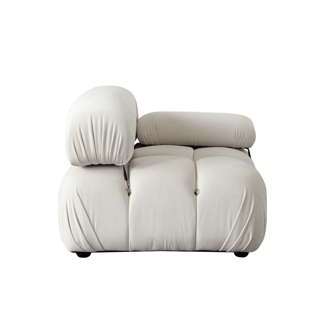 Paloma Armless Chair in Light Cream Velvet by Diamond Sofa
