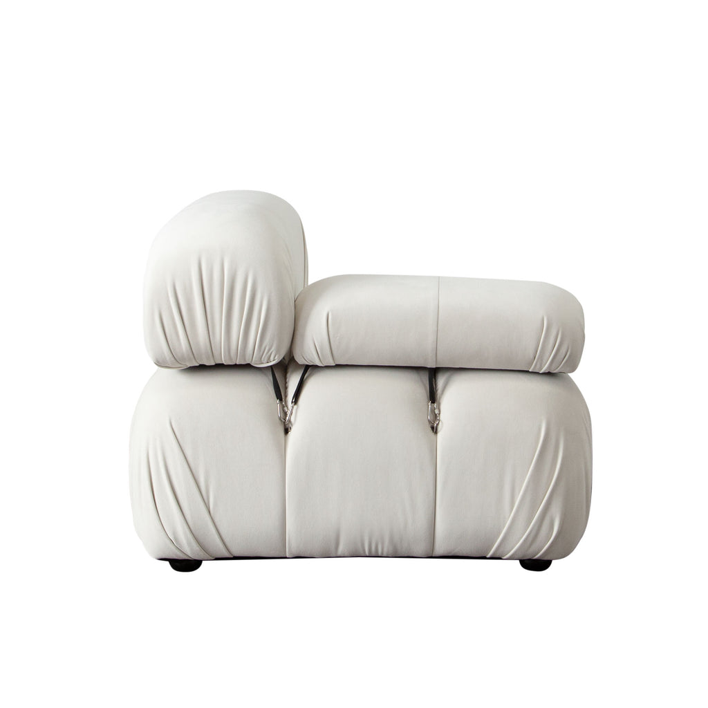 Paloma Armless Chair in Light Cream Velvet by Diamond Sofa