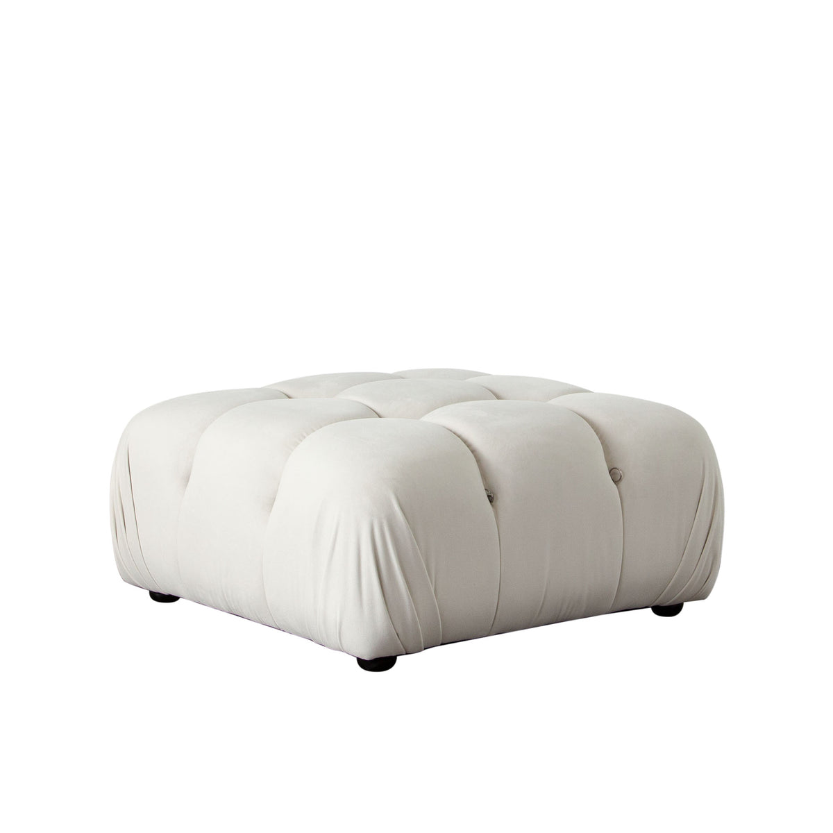Paloma Rectangle Ottoman in Light Cream Velvet by Diamond Sofa