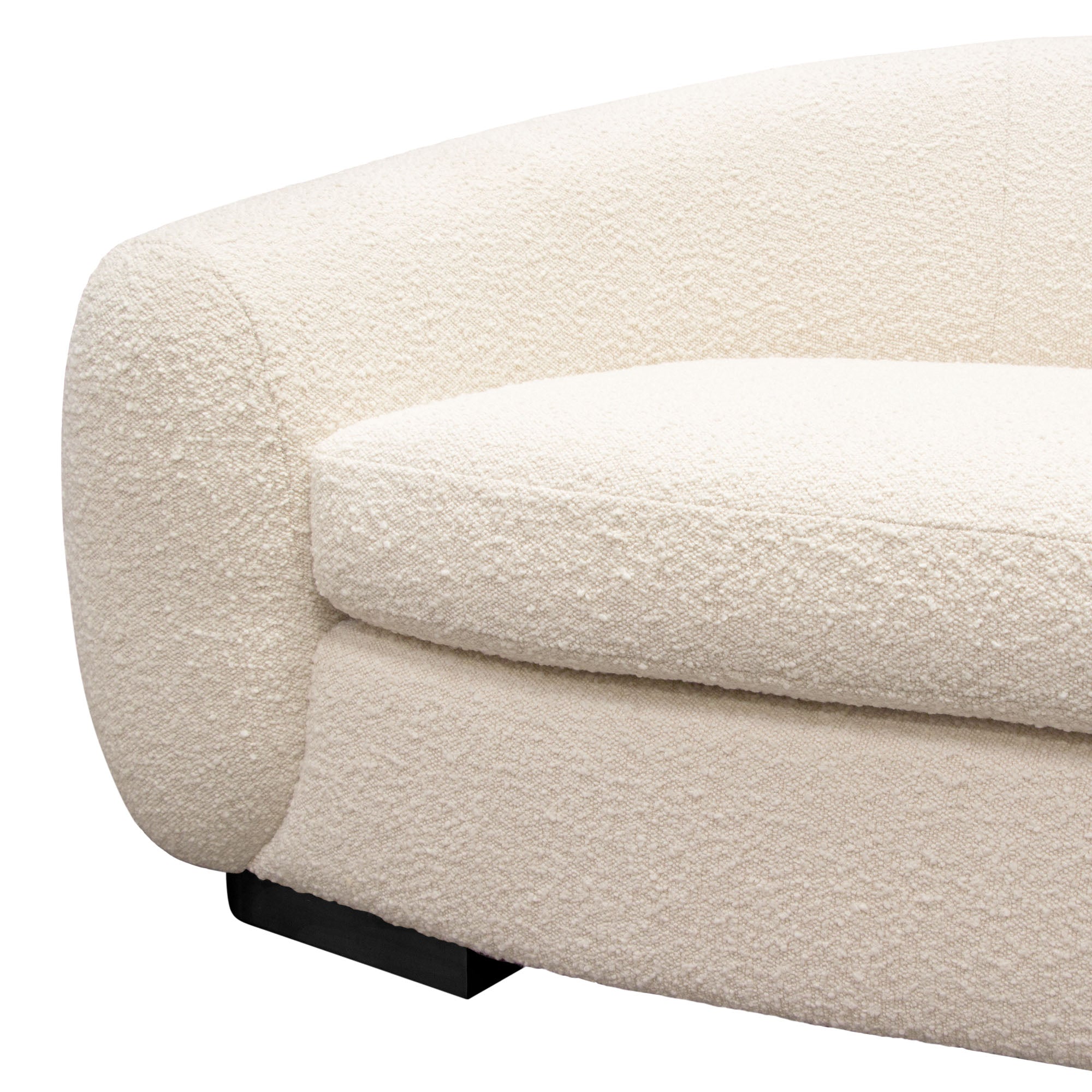 Pascal Sofa in Bone Boucle Textured Fabric w/ Contoured Arms & Back by Diamond Sofa - styled in a staged room by Center Stage Home Design